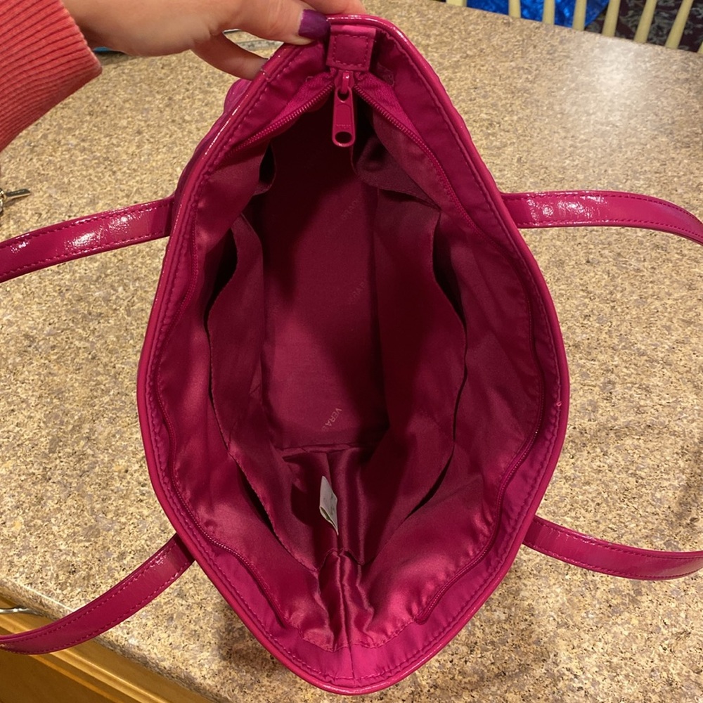Vera Bradley Quilted Fuchsia Tote or Shoulder Bag - Picture 13 of 17